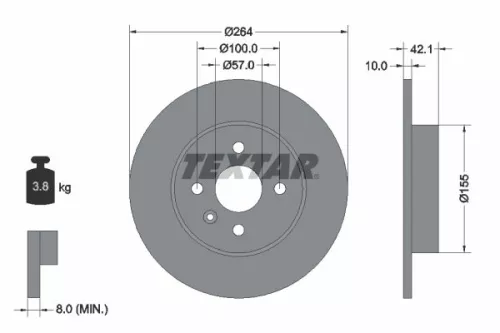 Remschijf TEXTAR 92124703)
