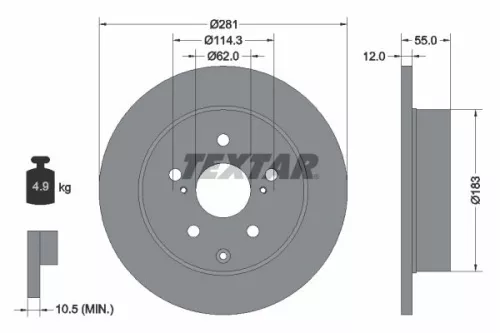 Remschijf TEXTAR 92162103)