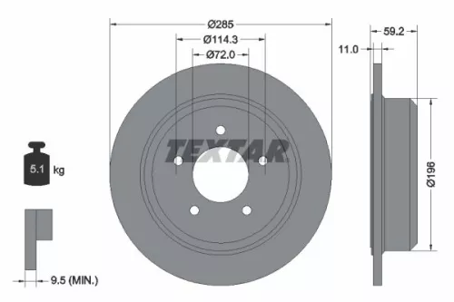 Remschijf TEXTAR 92169403)