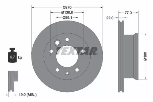 Brake Disc TEXTAR 92131503)