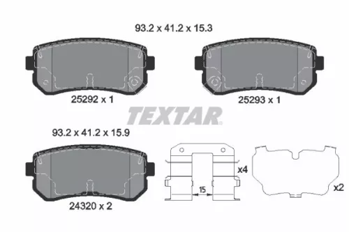 Brake Pad Set, disc brake TEXTAR 2529201)