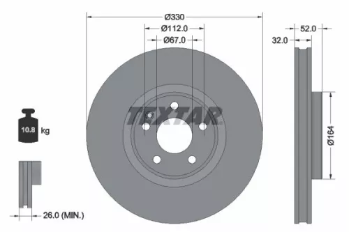 Remschijf TEXTAR 92334903)
