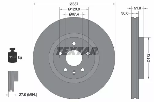 Remschijf TEXTAR 92187103)