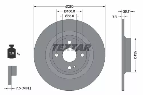 Remschijf TEXTAR 92320003)