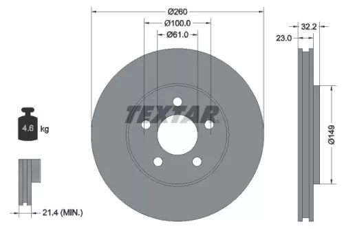 Remschijf TEXTAR 92271603)