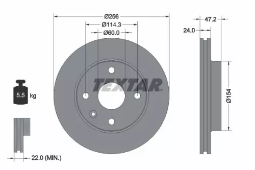 Remschijf TEXTAR 92133500)