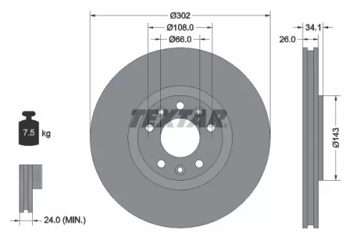 Remschijf TEXTAR 92268103)