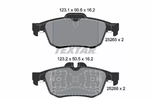 Brake Pad Set, disc brake TEXTAR 2526501)