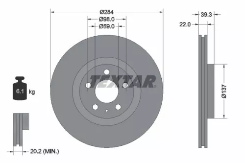 Remschijf TEXTAR 92083203)