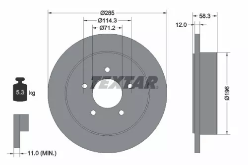 Remschijf TEXTAR 92169100)