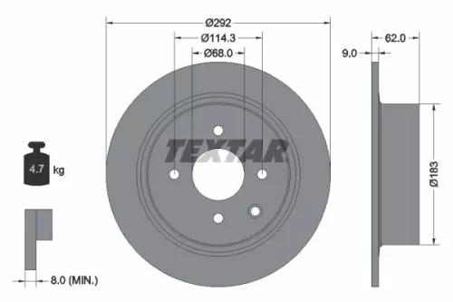Remschijf TEXTAR 92234303)