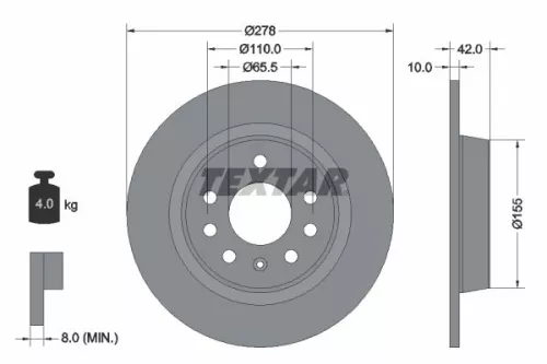 Remschijf TEXTAR 92167603)