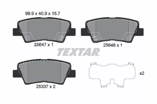 Brake Pad Set, disc brake TEXTAR 2564701)
