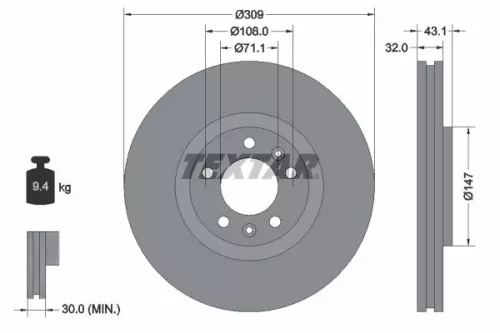 Remschijf TEXTAR 92111900)