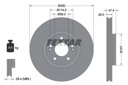 Remschijf TEXTAR 92237805)