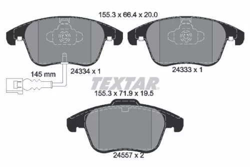 Brake Pad Set, disc brake TEXTAR 2433401)