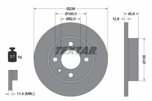 Remschijf TEXTAR 92090200)
