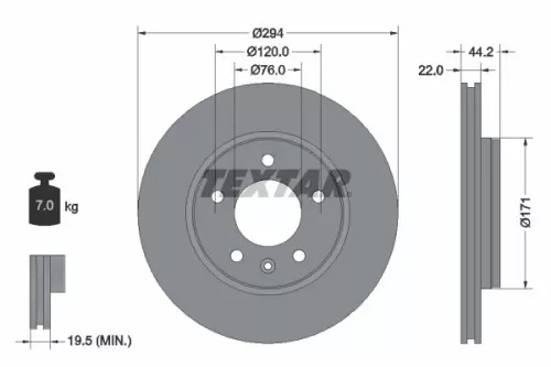 Remschijf TEXTAR 92121403)