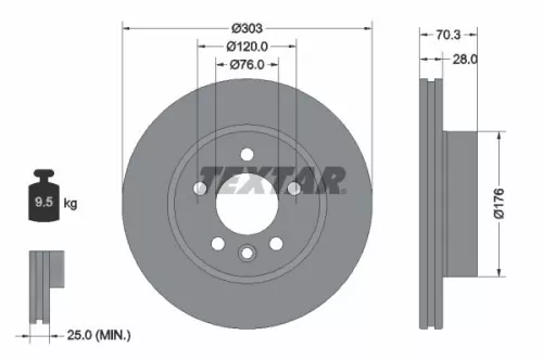 Brake Disc TEXTAR 92288403)