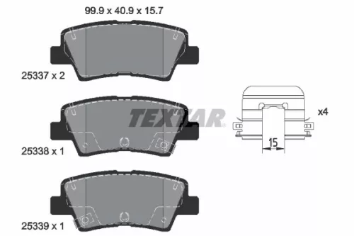 Brake Pad Set, disc brake TEXTAR 2533707)