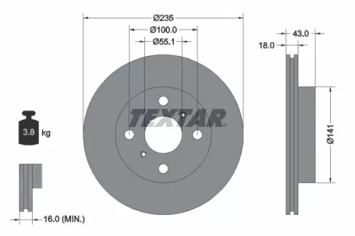 Remschijf TEXTAR 92103603)