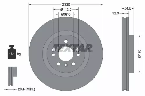Remschijf TEXTAR 92260405)