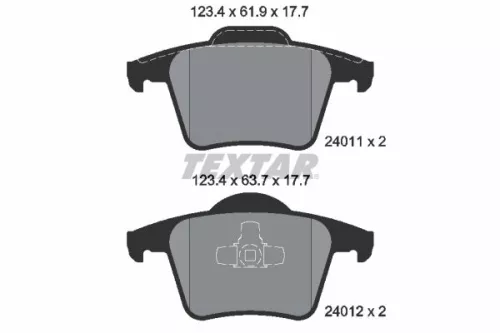 Brake Pad Set, disc brake TEXTAR 2401101)