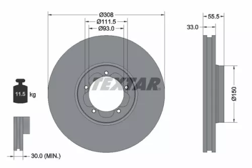 Remschijf TEXTAR 92273003)