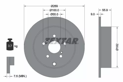 Remschijf TEXTAR 92170403)
