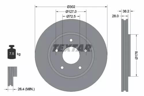 Brake Disc TEXTAR 92181503)