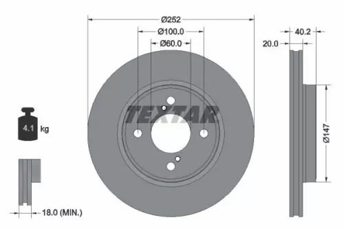 Remschijf TEXTAR 92303703)
