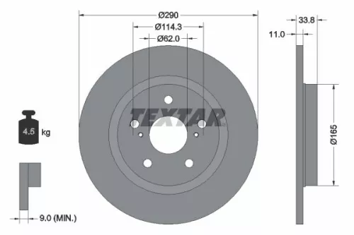 Brake Disc TEXTAR 92195200)