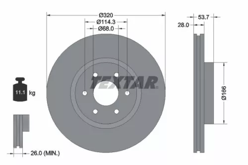 Remschijf TEXTAR 92296503)