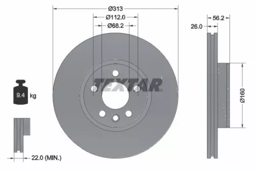 Remschijf TEXTAR 92109905)