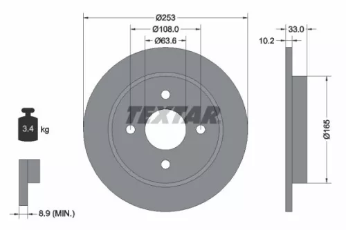 Remschijf TEXTAR 92088403)