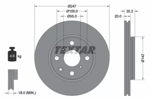 Remschijf TEXTAR 92141903)