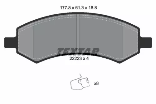 Remblokkenset, schijfrem TEXTAR 2222301)