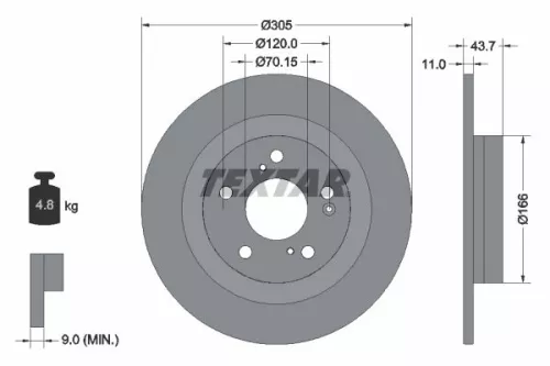 Remschijf TEXTAR 92308403)