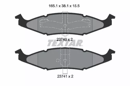 Remblokkenset, schijfrem TEXTAR 2374001)