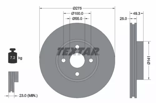 Remschijf TEXTAR 92180303)