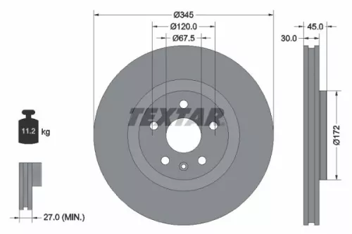 Remschijf TEXTAR 92314505)