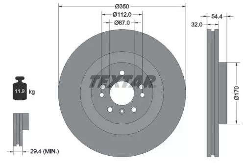 Remschijf TEXTAR 92284205)
