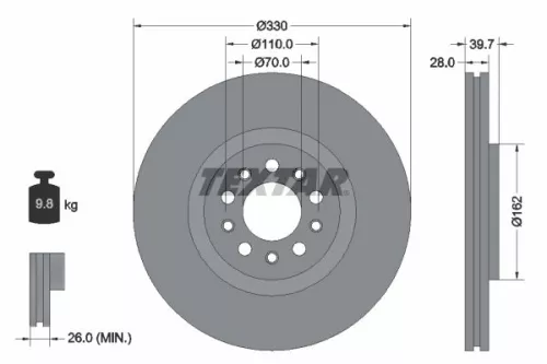 Remschijf TEXTAR 92220903)