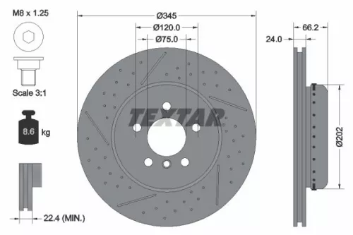 Remschijf TEXTAR 92265525)