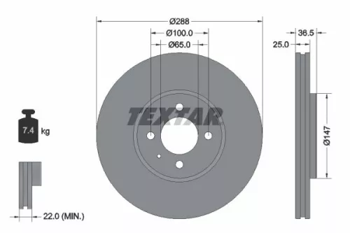 Remschijf TEXTAR 92302303)