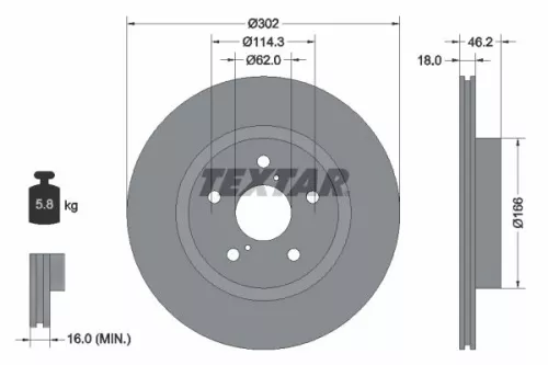 Remschijf TEXTAR 92093500)