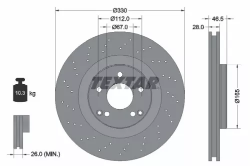 Remschijf TEXTAR 92119803)