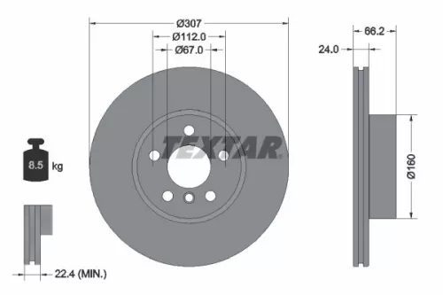 Remschijf TEXTAR 92326805)