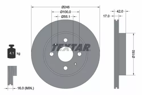 Remschijf TEXTAR 92165603)
