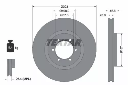 Remschijf TEXTAR 92180003)
